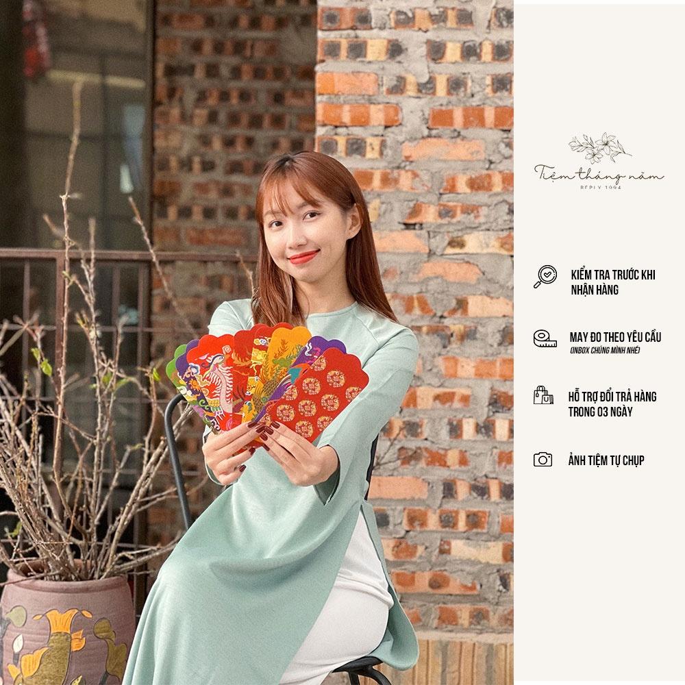 Áo dài xưa dáng suông - màu xanh Ngọc