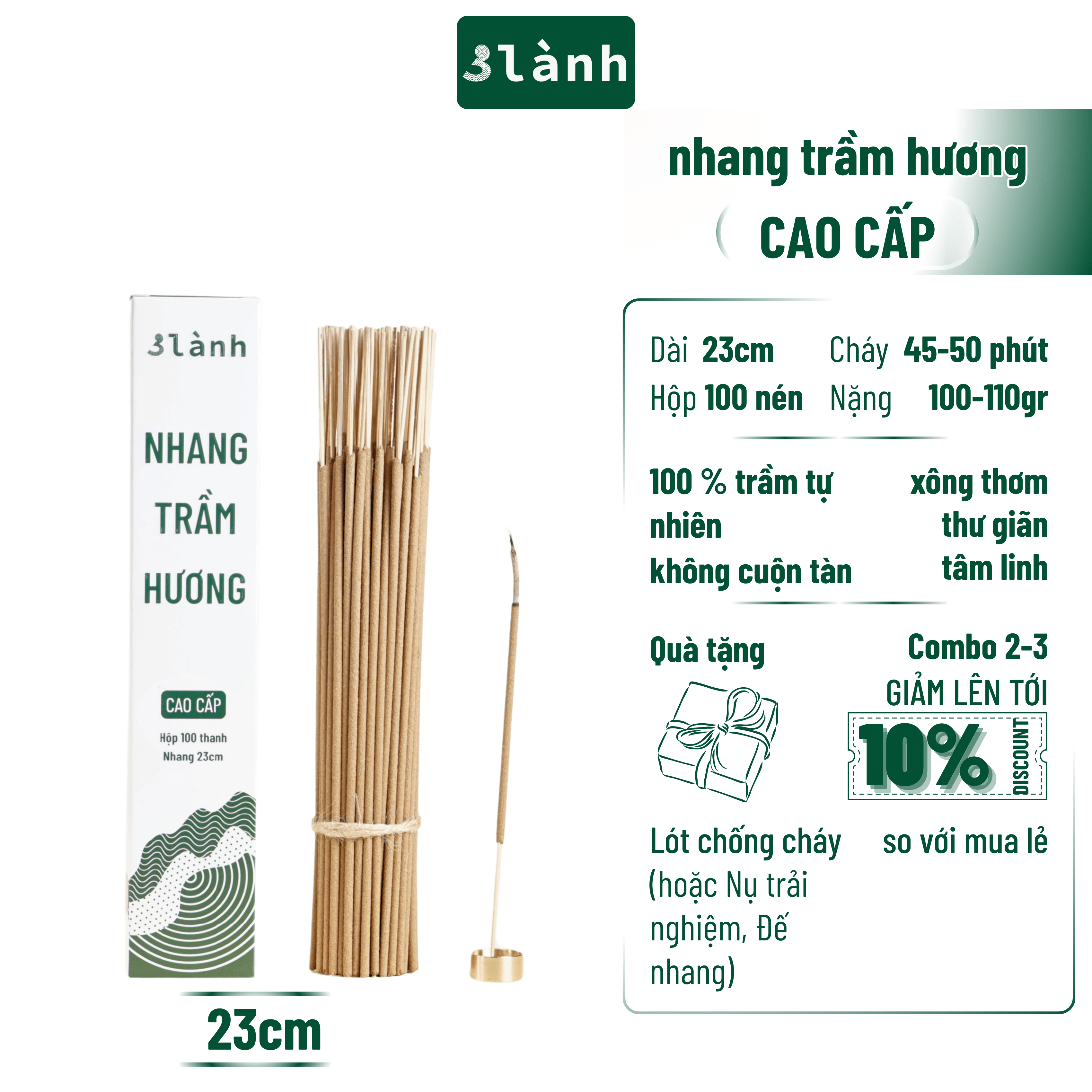 Nhang Trầm Hương Sạch Cao Cấp 3 Lành Dài 23-30-40cm , Hộp 100-400gr  Tự Nhiên 100% 7-12 Năm Trầm Thờ Cúng Thư Giãn