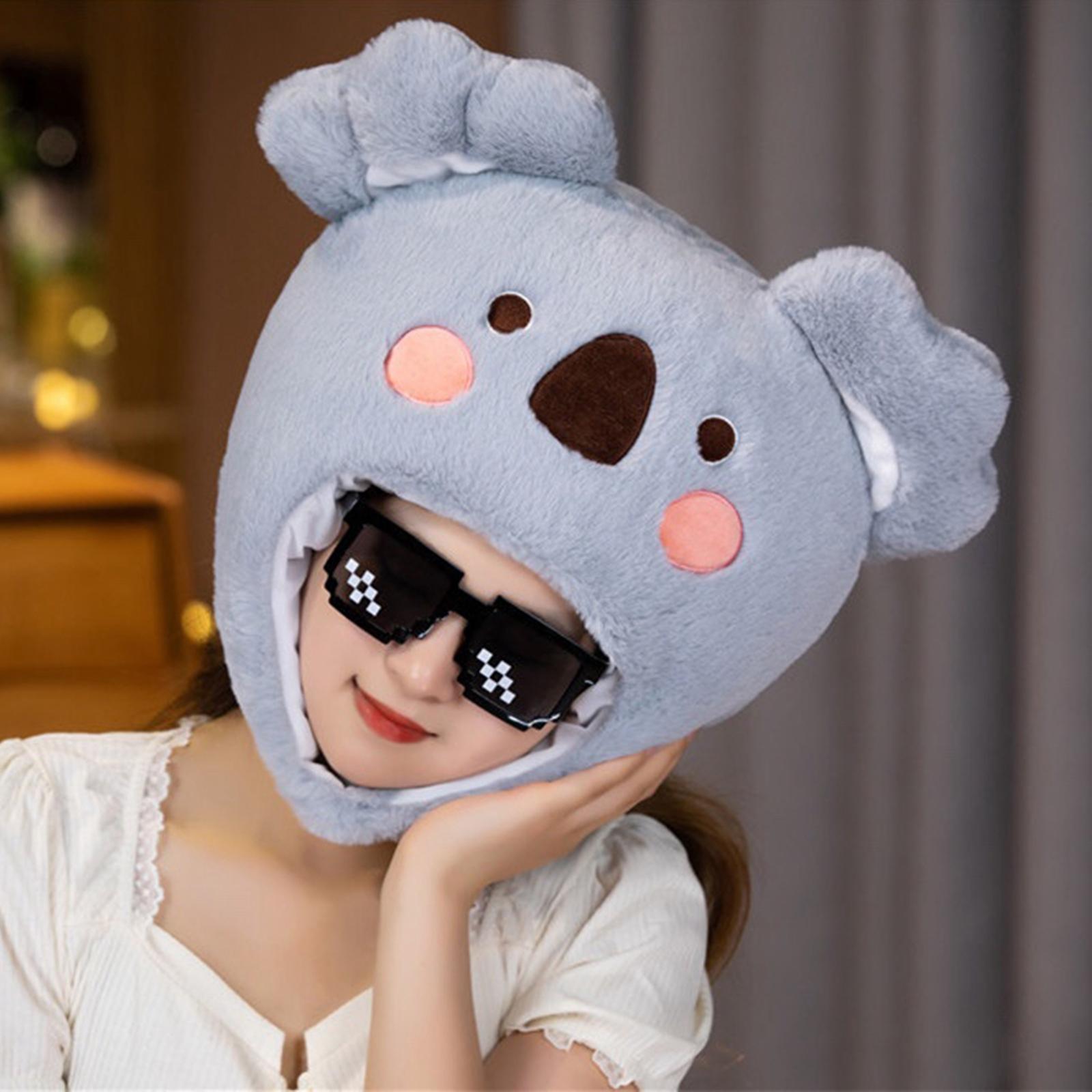 Soft Plush Koala Hat Apparel Cute Headgear for Festival Halloween Role Play