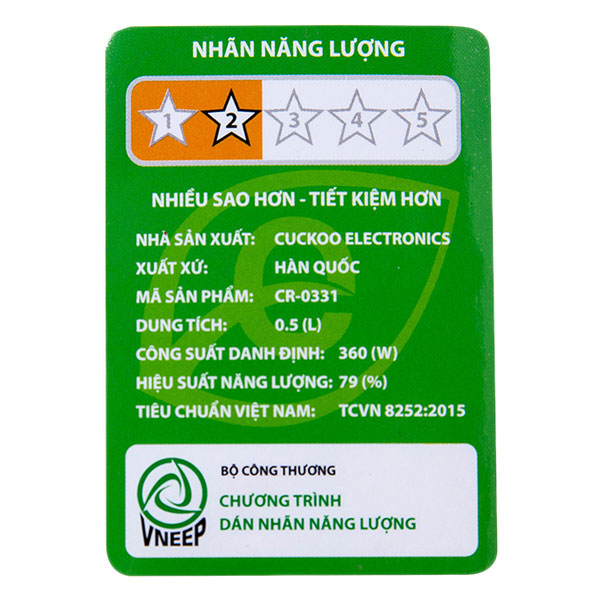 Nồi Cơm Điện Nắp Gài Cuckoo CR- 0331 (0.54L) - Hàng Chính Hãng