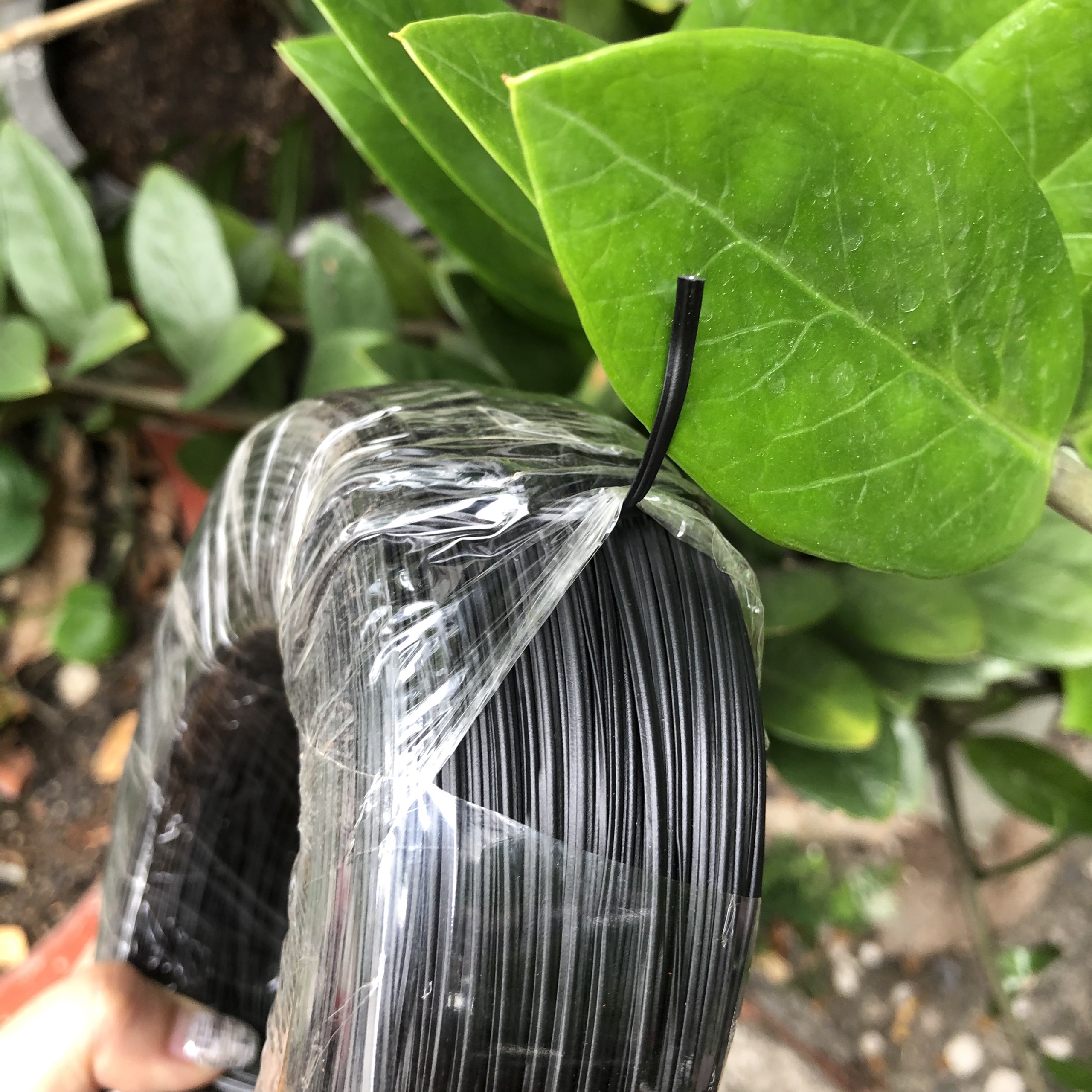 Dây kẽm bọc nhựa đen buộc lan, cây cảnh cuộn 1kg