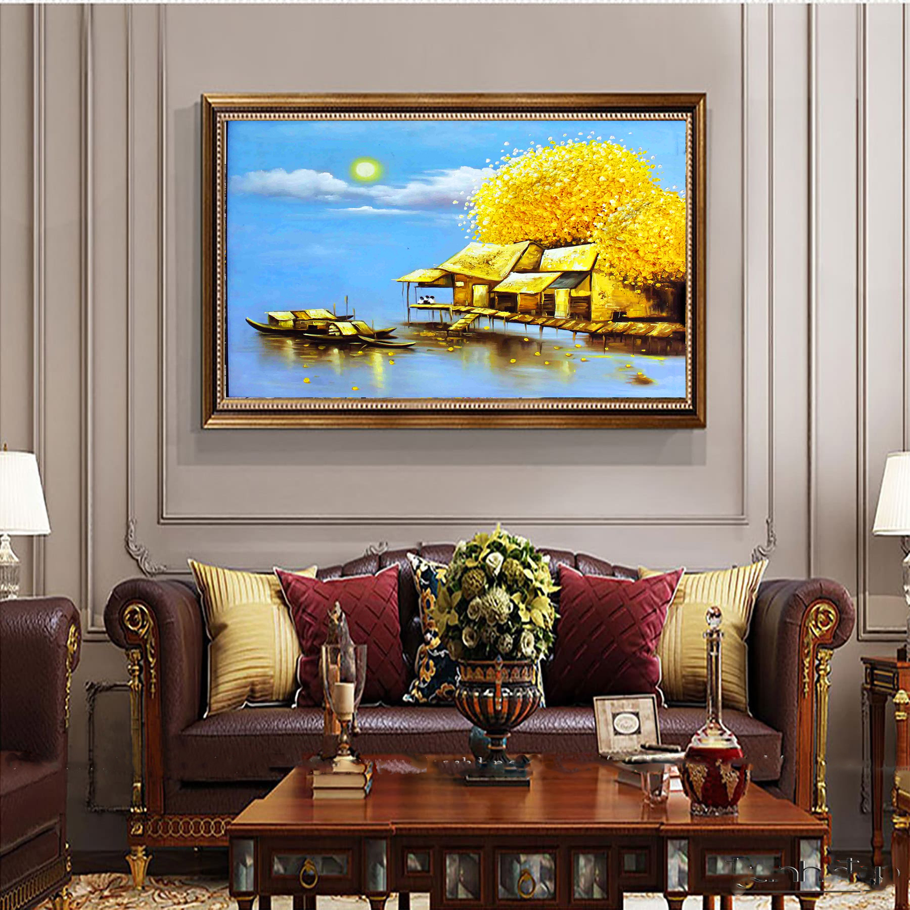 tranh vẽ tay - tranh sơn dầu- tranh treo tường- tranh treo phòng khách