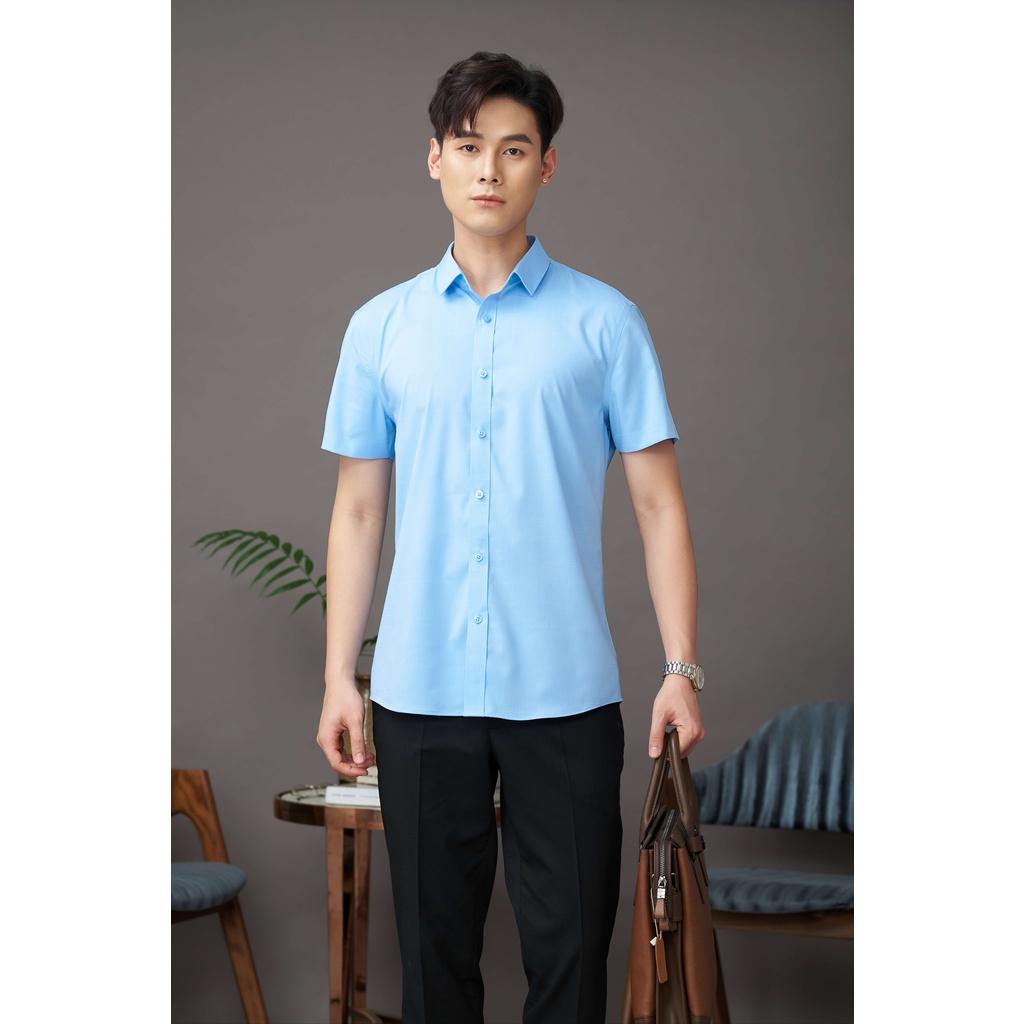 Áo Sơ Mi GENEROS Cộc Tay Xanh Dương AK371