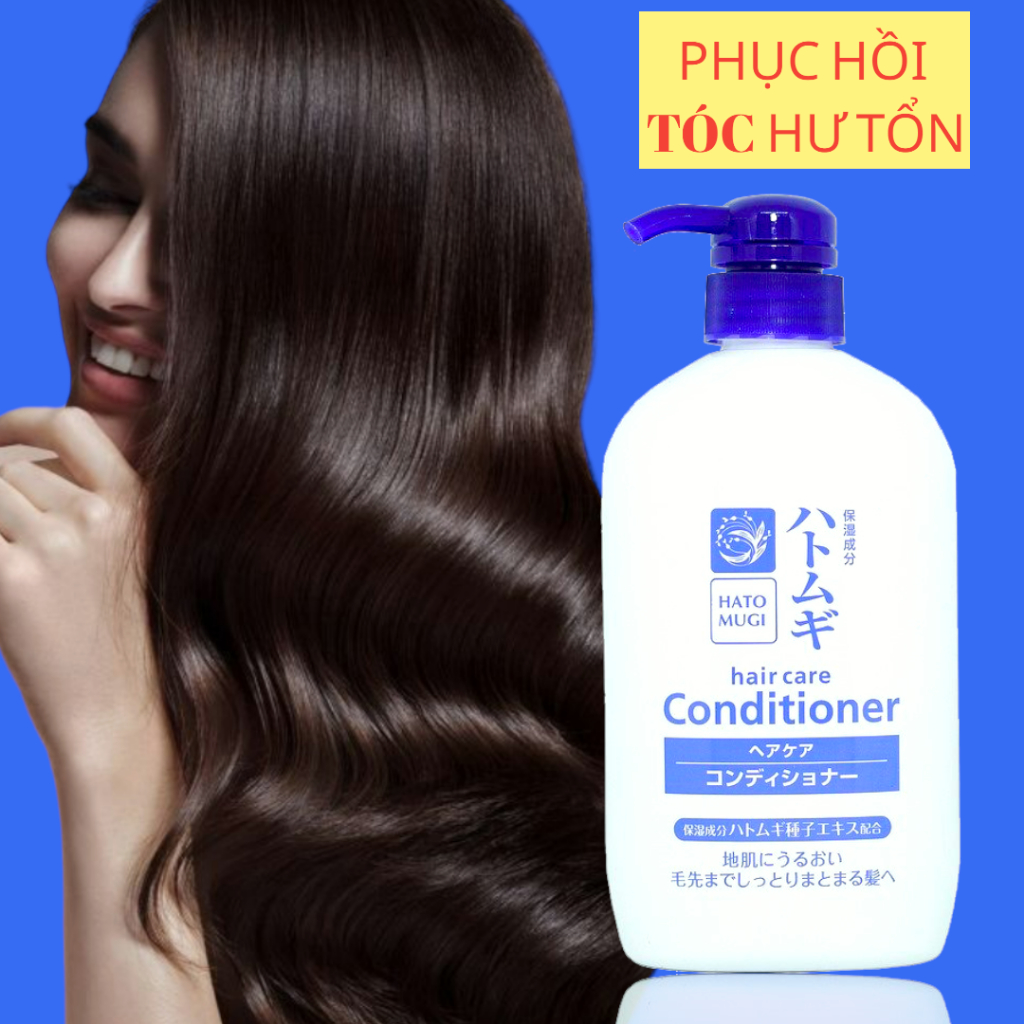 Dầu Xả Phục Hồi Tóc Tóc Xơ, Hư Tổn Chiết Xuất Hạt Ý Dĩ Cosme Station Hatomugi Conditioner (Chai 600 mL)