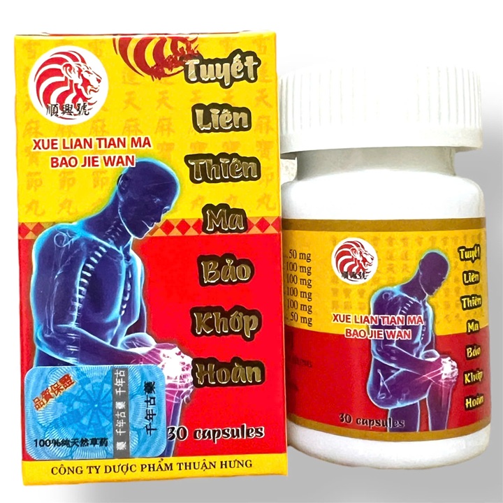 Viên uống Tuyết liên thiên ma bảo khớp hoàn hỗ trợ đau nhức xương khớp, nhức khớp gối, tê bì chân tay, đau mỏi lưng, cổ vai gáy, thoát vị đĩa đệm - Hộp 30 viên - Xuất xứ Malaysia - Mã số 1340