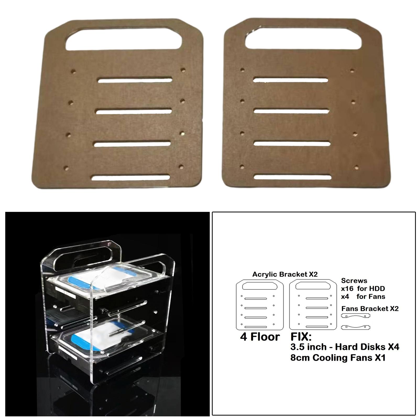 3.5inch Transparent Acrylic Multi-Layer Stacking Hard Drive Bracket Hard Disk Shelf Organizer Accessories for HDD SSD Solid State Drive