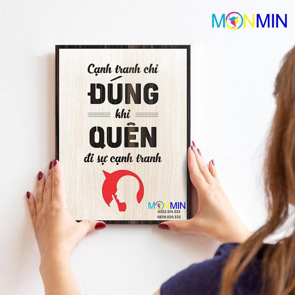 Tranh gỗ slogan tạo động lực Monmin M092 - Cạnh tranh chỉ đúng khi quên đi sự cạnh tranh