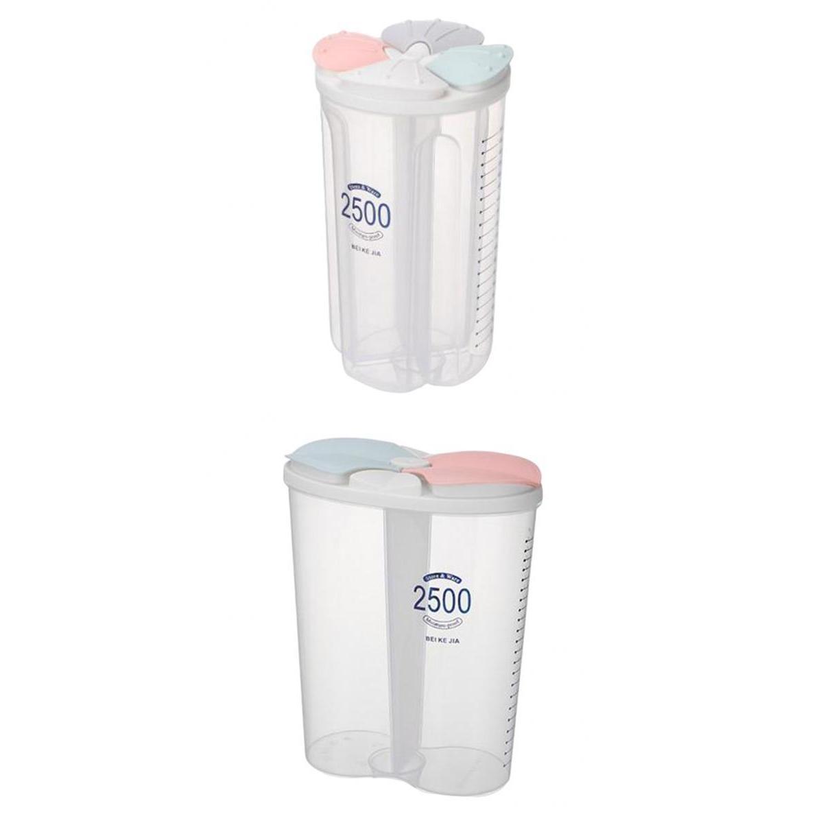 2Pcs Kitchen Transparent Household Sealed Food Storage Containers Tank for