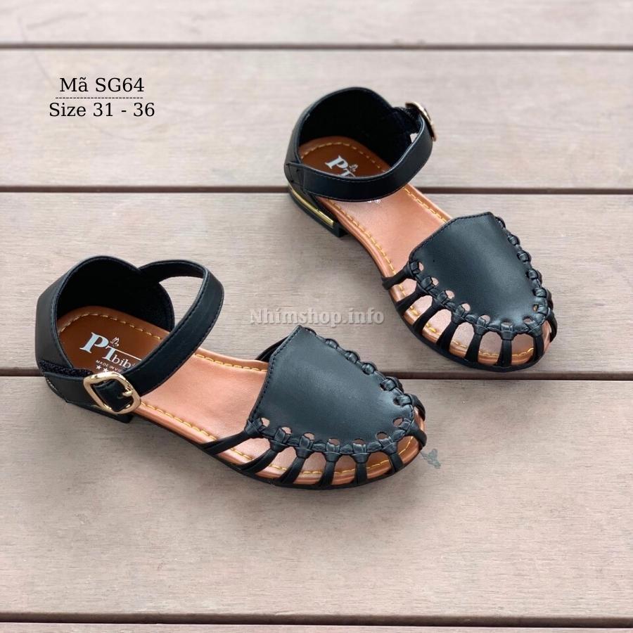 Giày sandal bé gái BibiKids búp bê công chúa dép quai hậu rọ bít mũi cho trẻ em nữ 6 - 12 tuổi đi học êm thời trang SG64