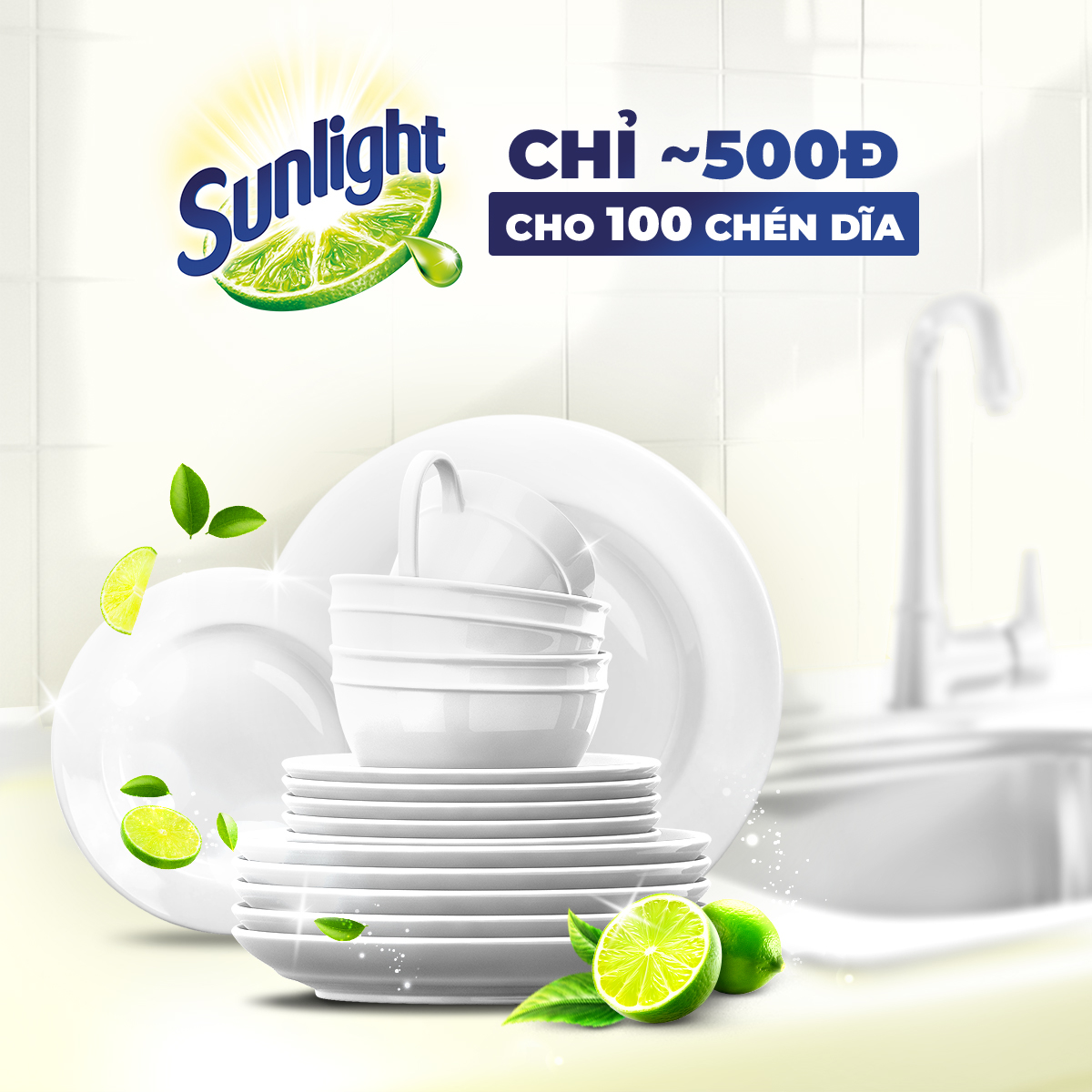Nước Rửa Chén Sunlight Chuyên Dụng Thùng 9.5kg, Làm Sạch Dầu Mỡ, Khử Mùi Tanh Cho Gia Đình Nhà Hàng