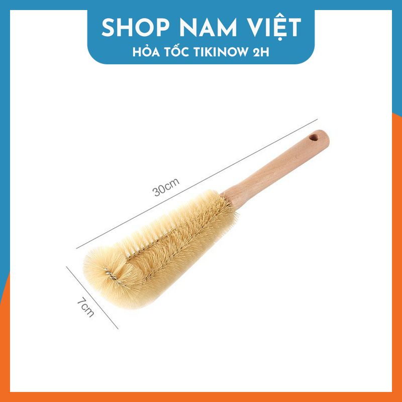 Cọ Rửa Cán Gỗ Cỡ Lớn Rửa Bình Sữa, Bình Nước, Ly Tách
