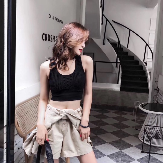 ÁO BRA CROPTOP THỂ THAO CÁ TÍNH NĂNG ĐỘNG MÚT VỪA