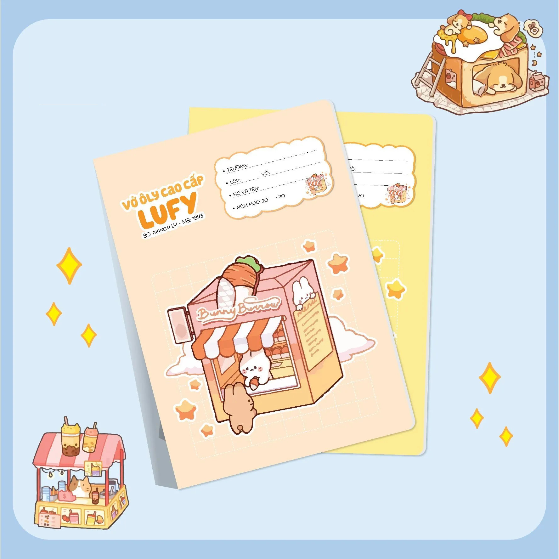 Vở 4 ô ly Hải Tiến 80 trang LUFY 1893 - Định lượng 100gsm