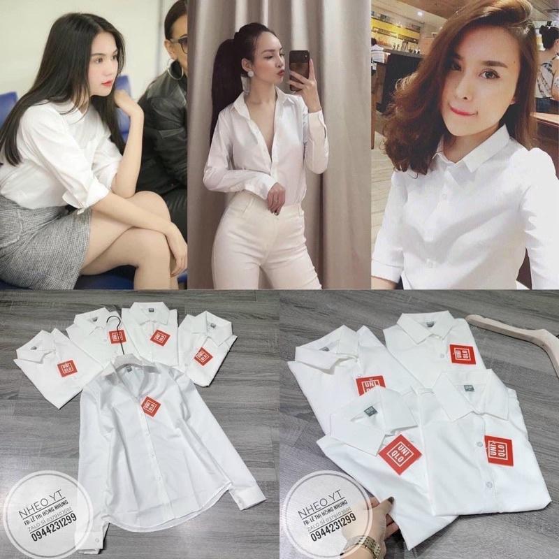 Áo sơ mi nữ dài tay màu trắng cao cấp