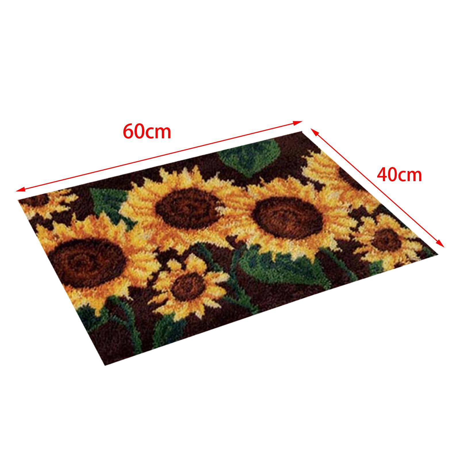 24 x 16" Latch Hook Rug Kits Home Decor Crochet Yarn DIY Rug Making Kits Cushion Unfinished Tapestry Mat for Adults Kids Craft