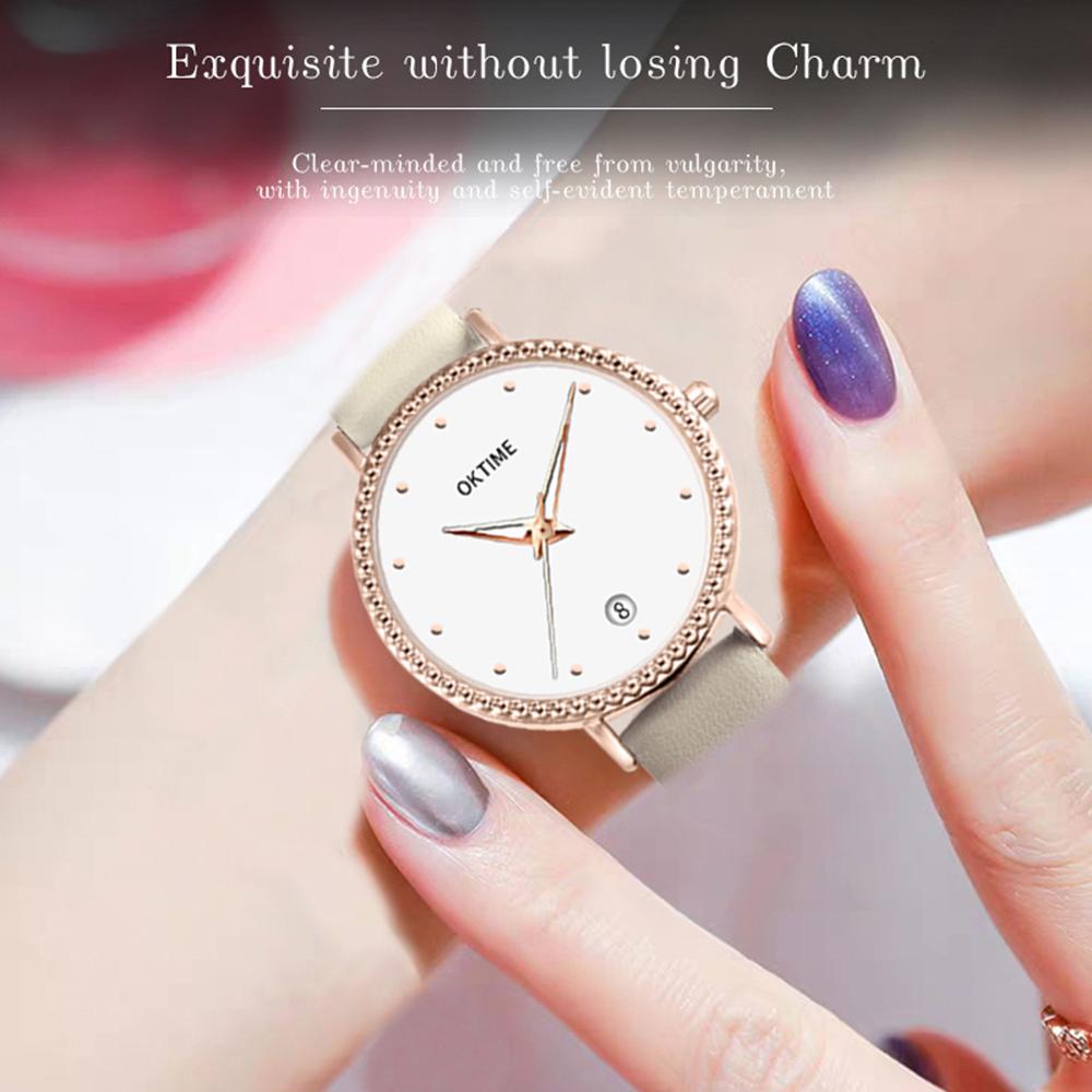 Đồng hồ thạch anh Dây da PU nữ đơn giản