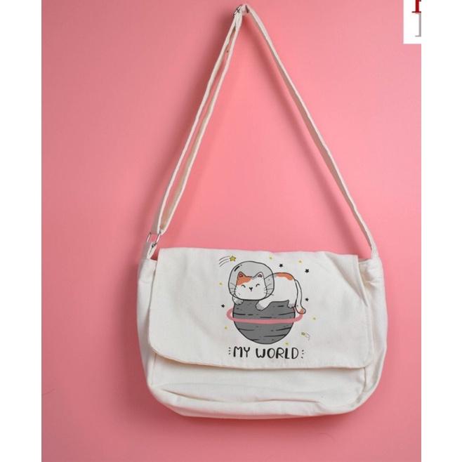 TÚI TOTE ĐEO CHÉO UNISEX NAM NỮ - VẢI DỆT CANVAS  - PHONG CÁCH ULZZANG