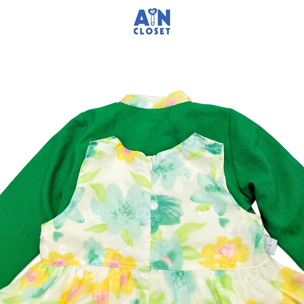 Đầm Hanbok cách tân bé gái họa tiết Hoa xanh tơ ánh nhủ - AICDBGMAEG4B - AIN Closet
