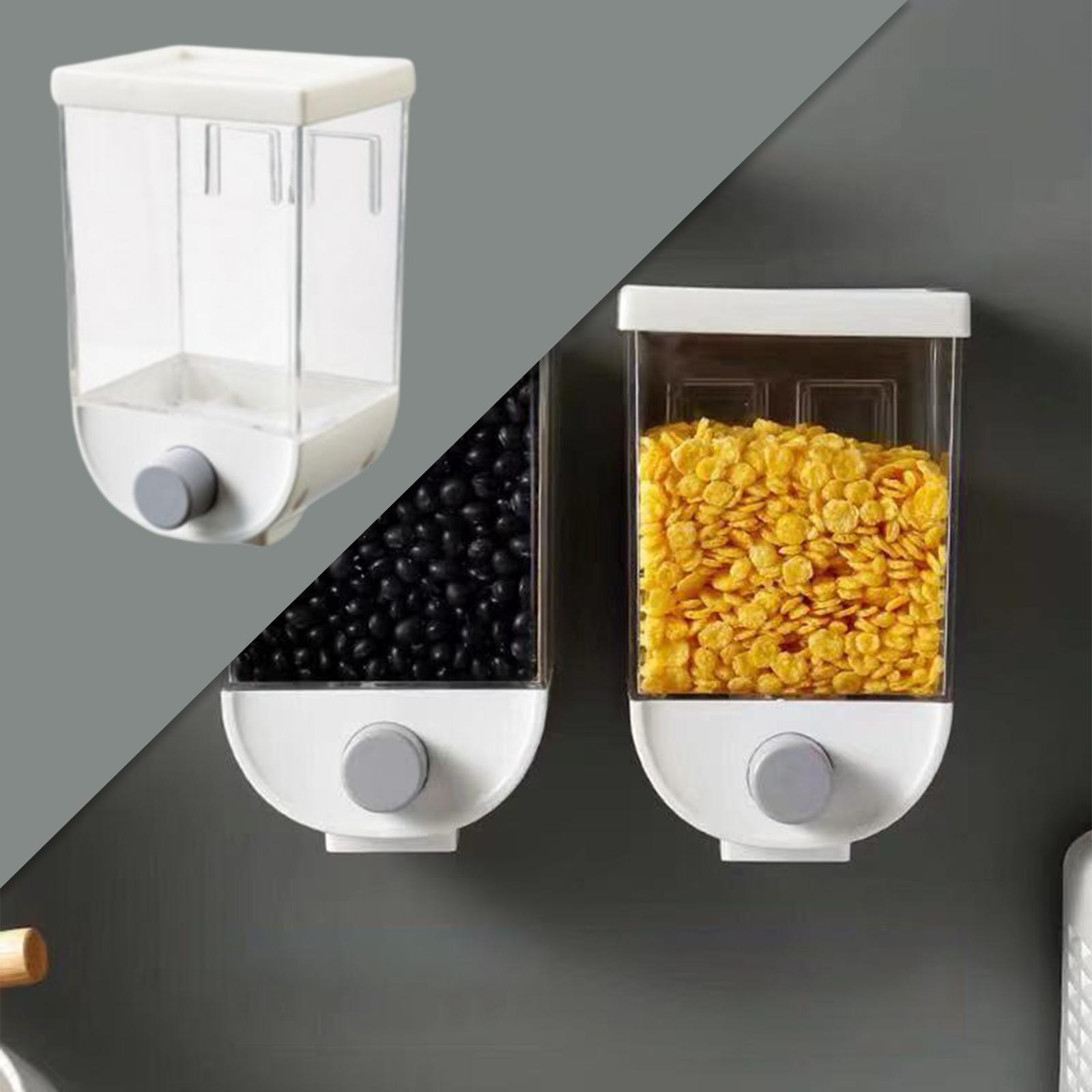 Sealed Wall-Mounted Food Dispenser Kitchen Containers Airtight Bucket for Rice Flour