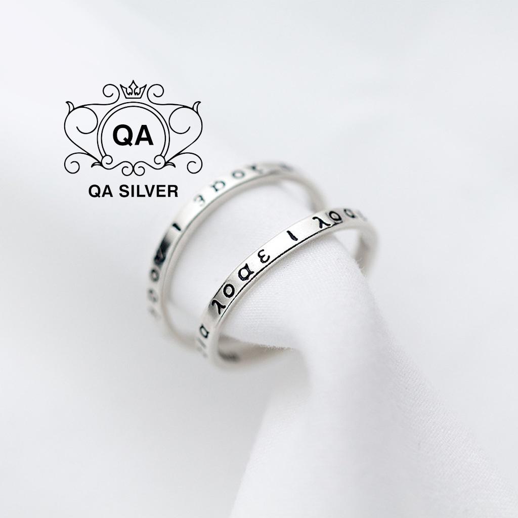 Nhẫn bạc 925 khắc chữ Hy Lạp cổ nhẫn nam nữ S925 LETTER Silver Ring RI220701