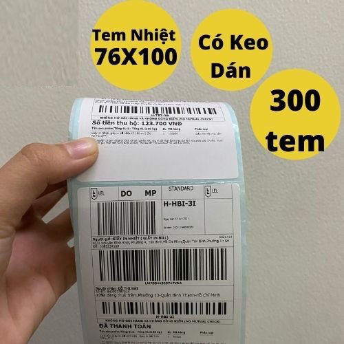 Hàng Cao Cấp - Combo 3 Cuộn Giấy Decal Nhiệt 75mmx100mm In Đơn Hàng Sẵn Keo, In Mã Vận Đơn TMĐT Dài 30m - Hàng Chính Hãng