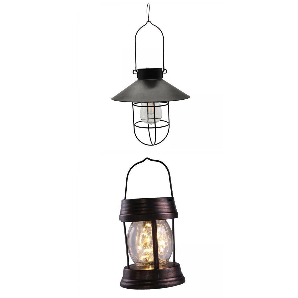 2x Solar Lantern Lamp Waterproof Lights Landscape for Patio