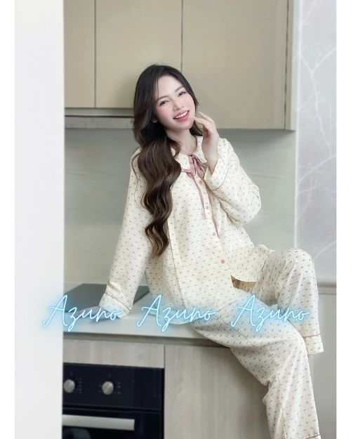 Azuno - Bộ Đồ Bầu Sau Sinh Mặc Nhà Cao Cấp B252 Chất Liệu Đũi Siêu Mát