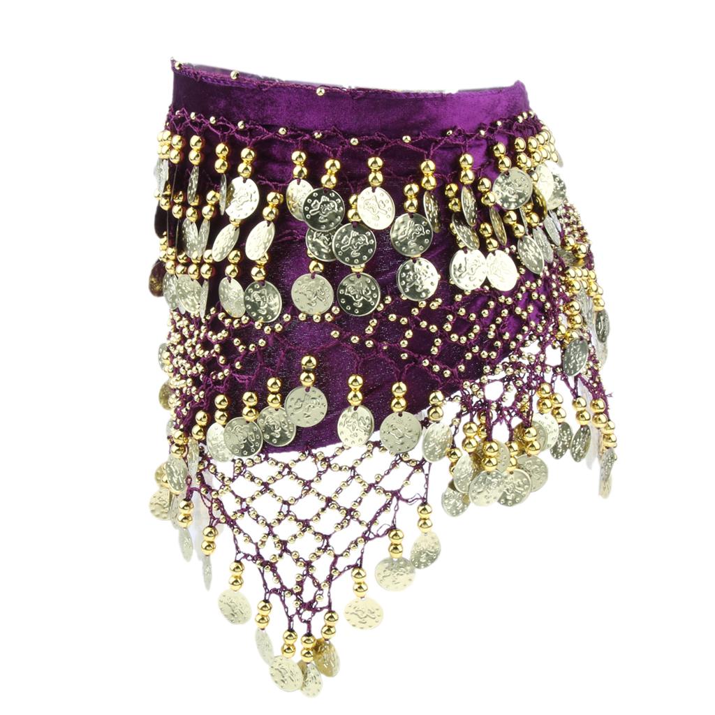 Women's Tassel Belly Dance Hip Scarf Hip Skirt Waist Chain With Gold Coins