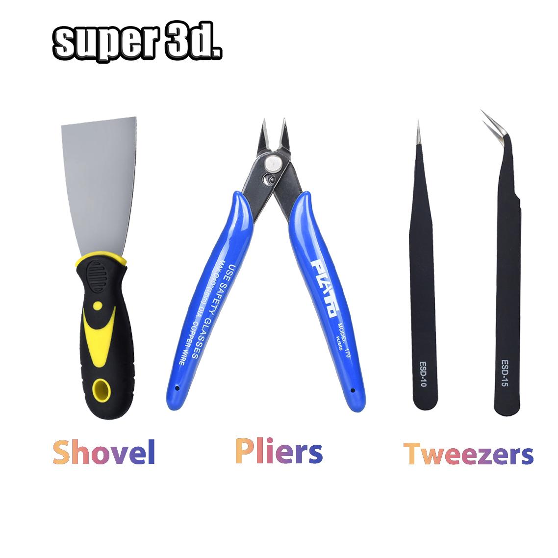 1 Chiếc 3D Phụ Kiện Máy In Loại Bỏ Thìa Thép Kìm Dây Điện Cắt Cáp Bên Snips Kềm Nhíp Tay Dụng Cụ