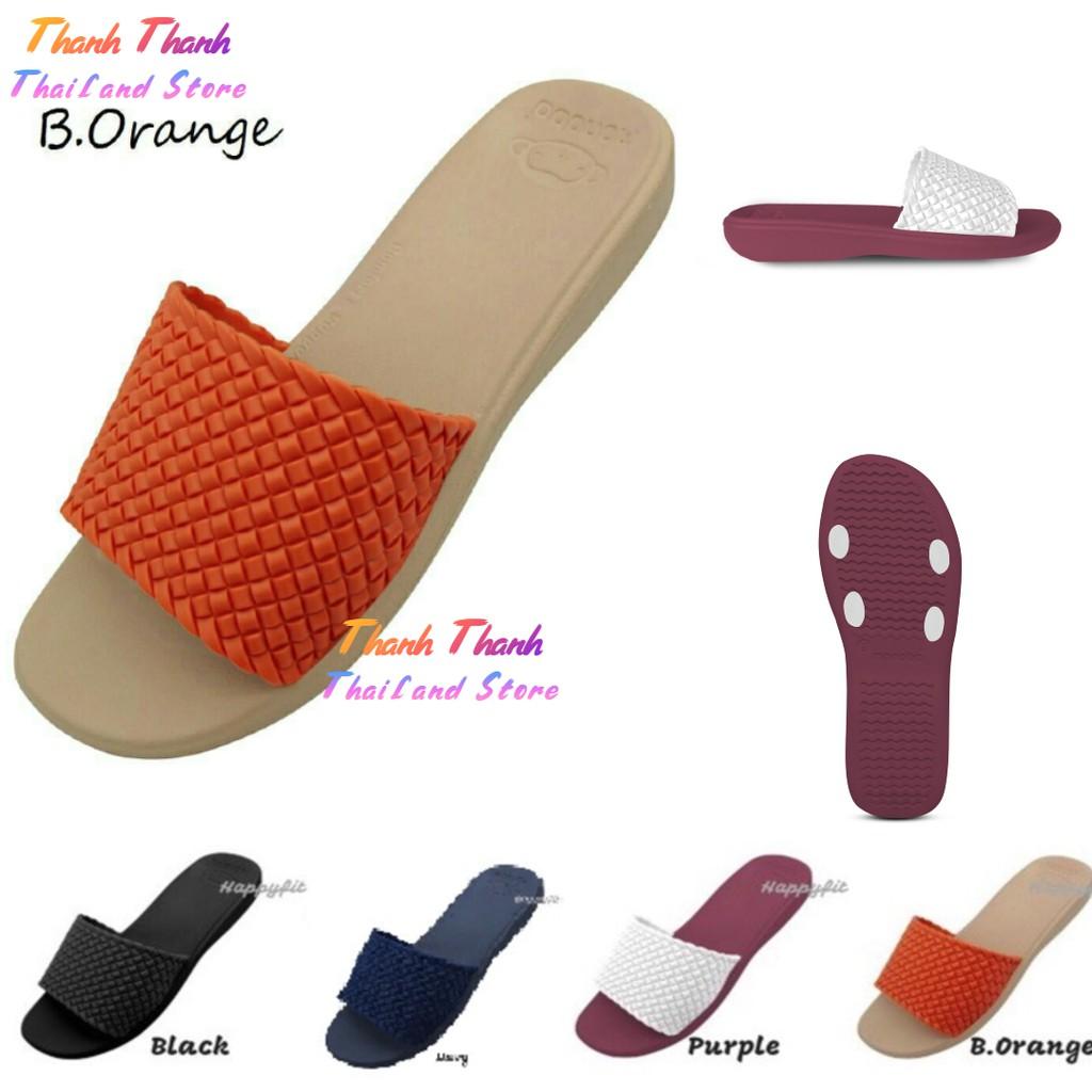 Dép nhựa Quai ngang Thái Lan Siêu Nhẹ, êm Monobo - Moniga 4.4 - Kem -Cam - Size 6 37
