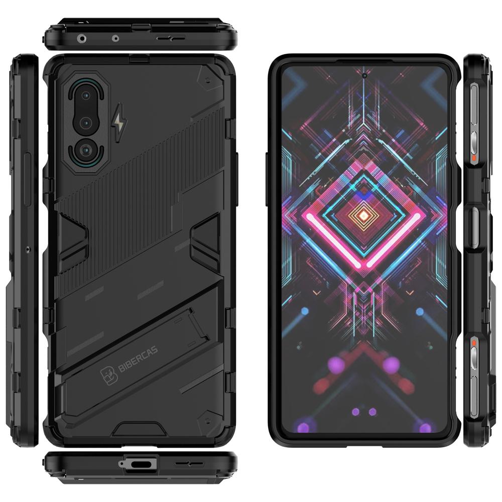 Ốp lưng cho Xiaomi Redmi K40 Gaming Poco F3 GT chống sốc Iron Man PUNK cao cấp kèm giá đỡ