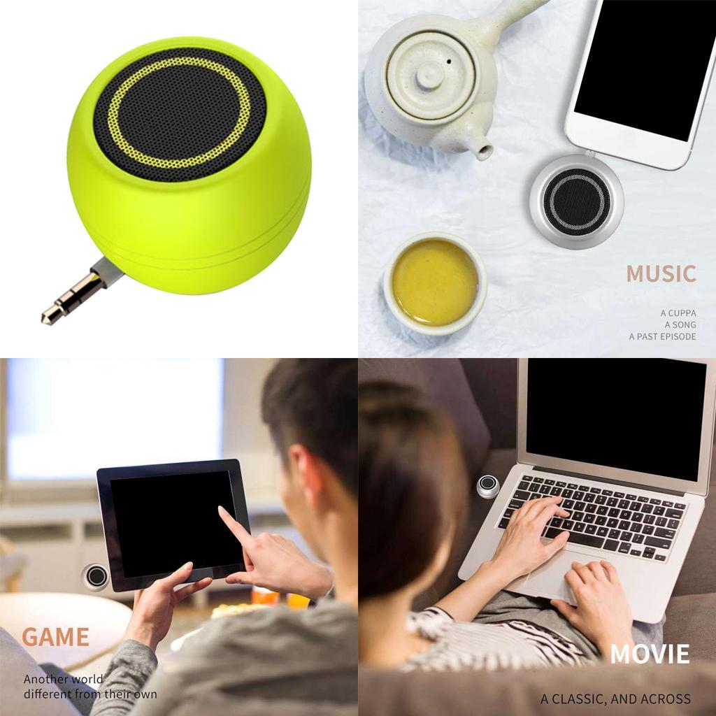 2x Mini Speaker 3W 3.5mm AUX Audio   for Mobile Phone Computer Green