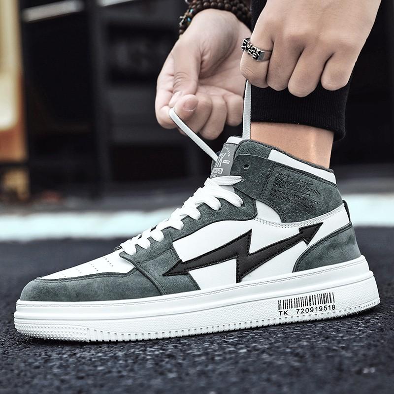Giày Thể Thao Da Pu Phối Màu Hỗ Trợ Tăng Chiều Cao Phong Cách Hàn Quốc Thời Trang