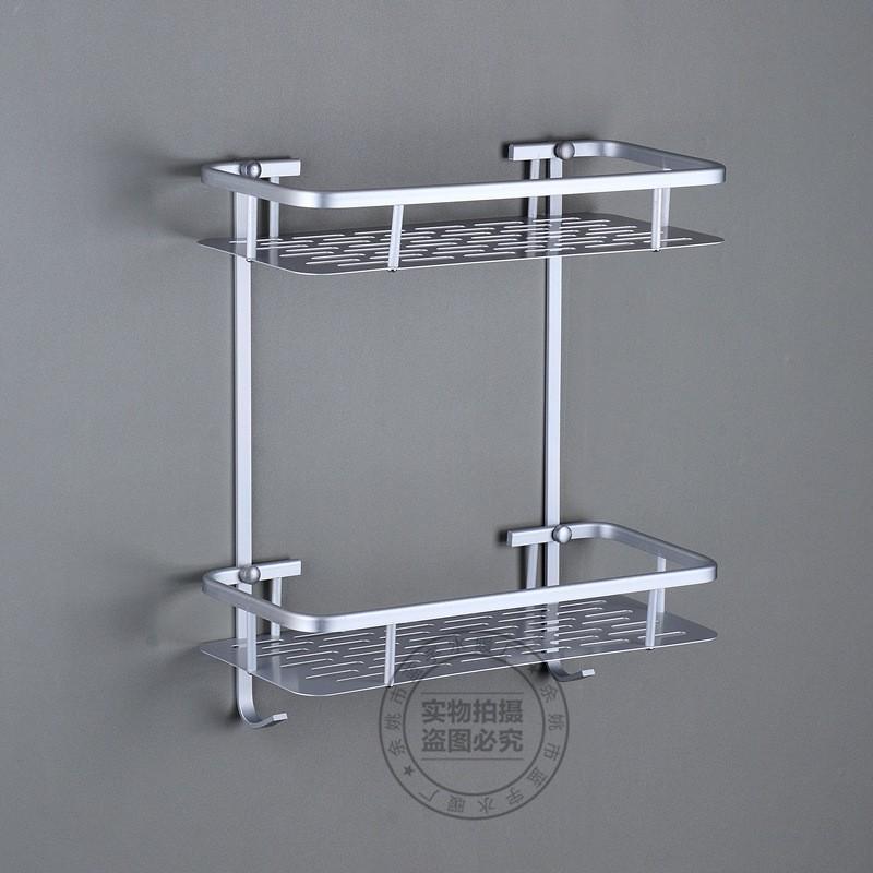 Kệ Nhà Tắm 2 Tầng Hợp Kim Không Rỉ Có 2 Móc Treo Tiện Lợi