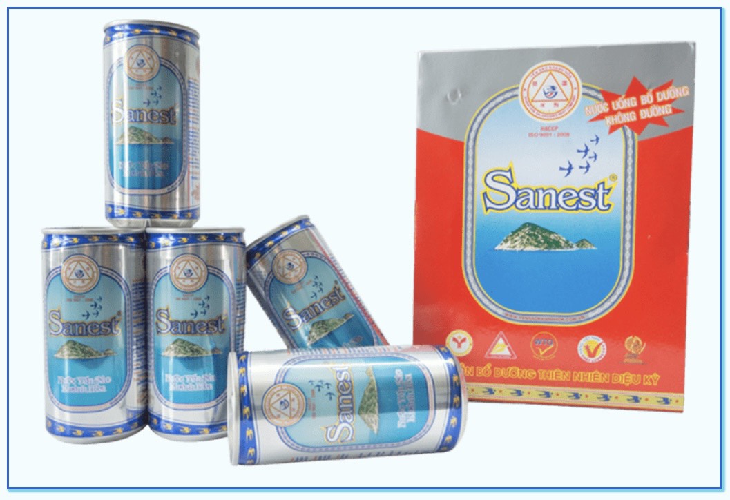 COMBO 2 HỘP NƯỚC YẾN SÀO KHÁNH HÒA SANEST LON 190ML, HỘP 6 LON - 003H6