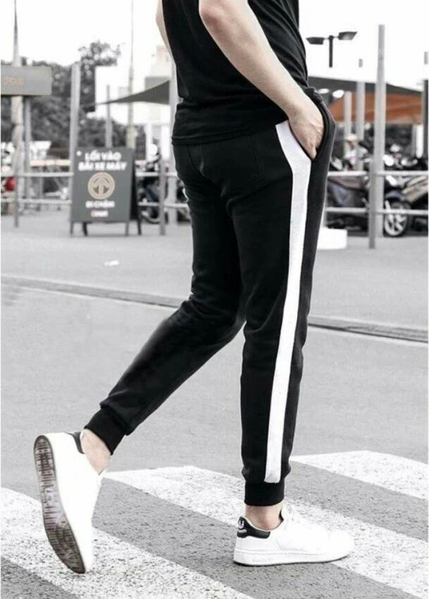 Quần Jogger Unisex Thun Vải Umi Màu Đen Thời Thượng