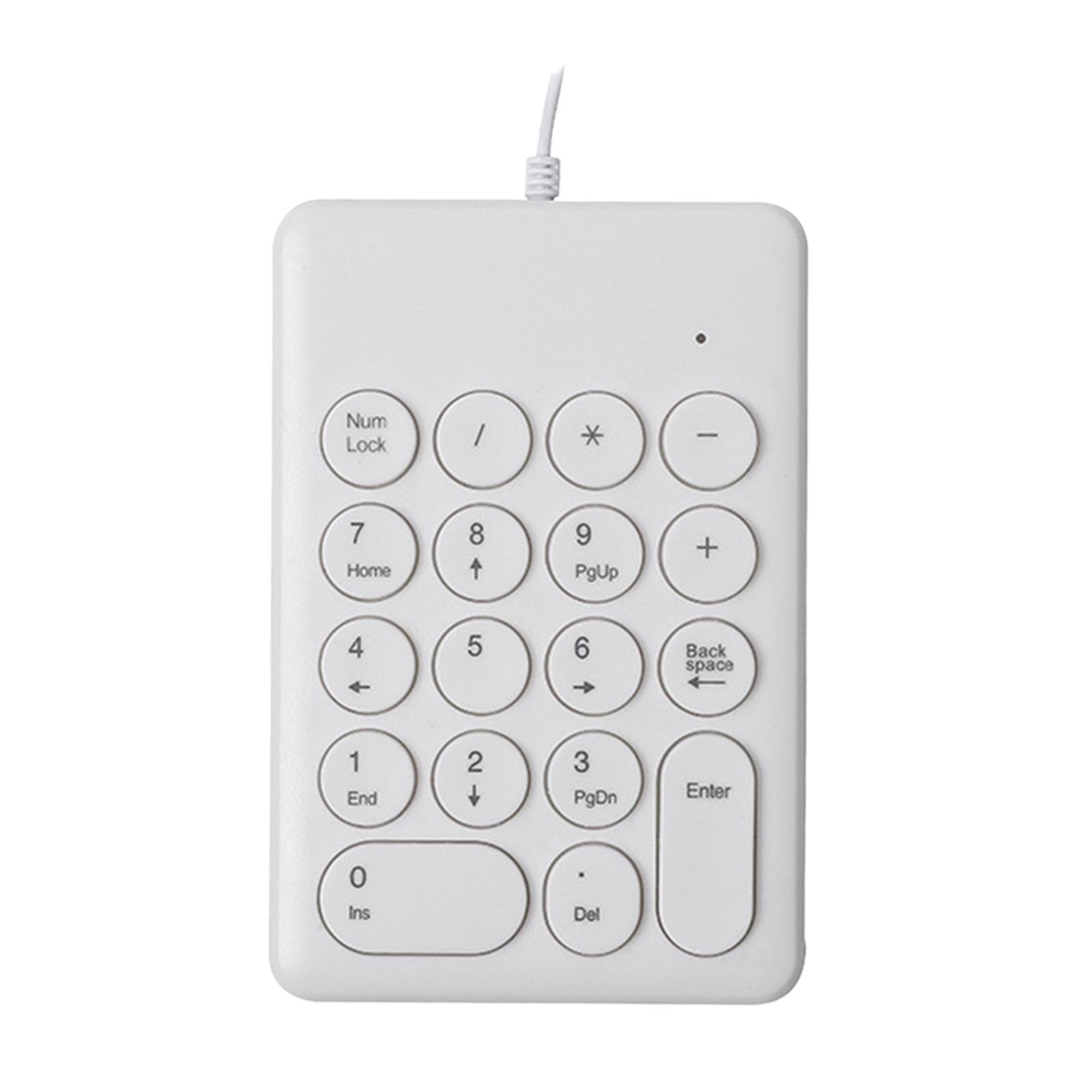 Portable Number Keyboard for Laptop Computers White