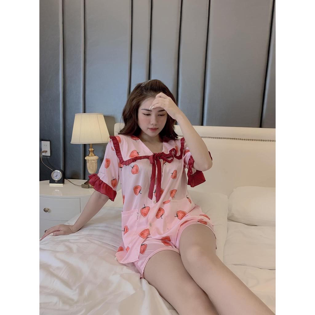 ĐỒ BỘ PIJAMA CỔ BÈO VUÔNG FREE SIZE TU 40 ĐEN 60 KI