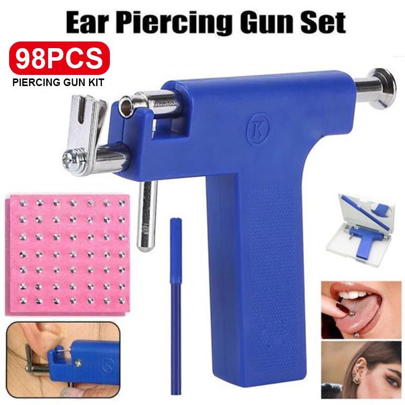 Steel Ear Body Nose Navel Piercing  Machine Supply Tool Kit 49x Ear Studs