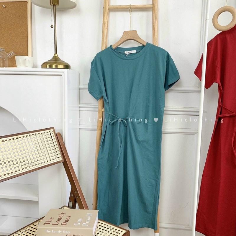 VÁY SUÔNG BUỘC DÂY EO MÀU XANH CHO NỮ
