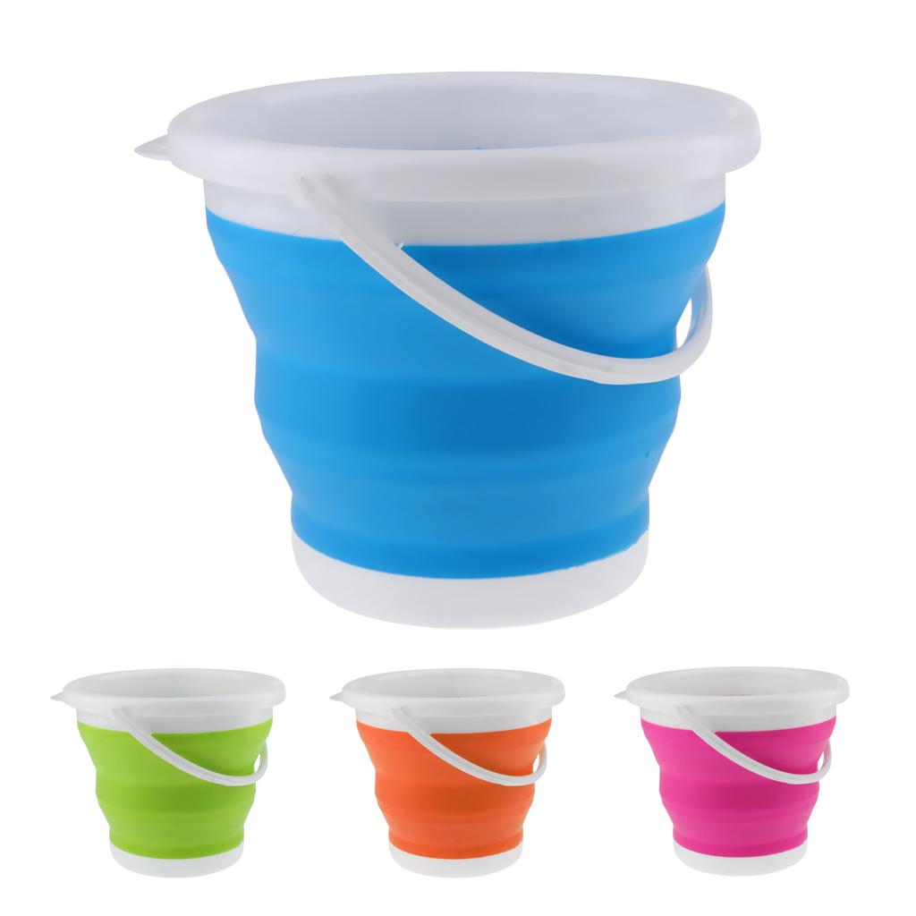 Folding Collapsible Silicone Bucket Outdoor Barrel Handwashing Basin 3L B