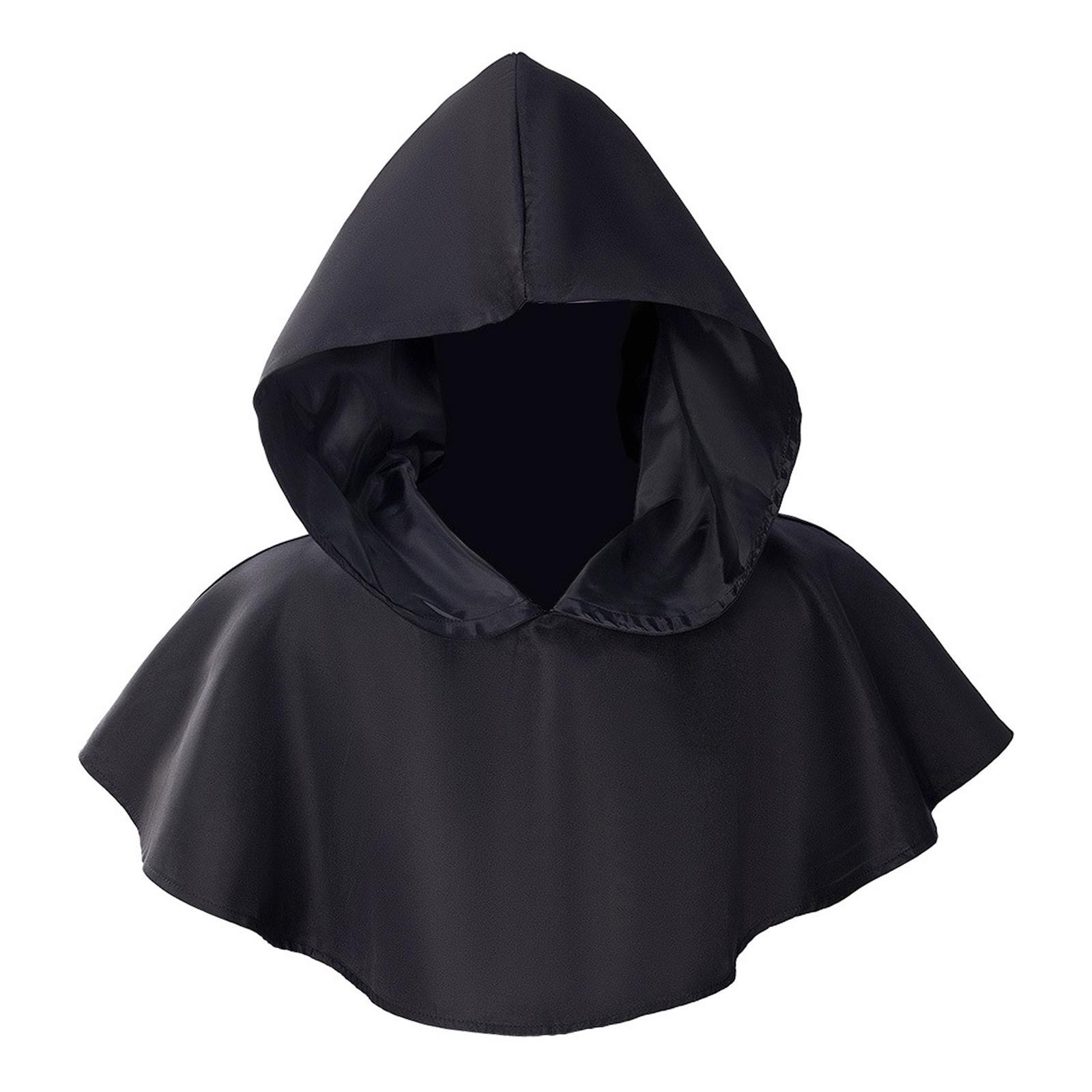 Halloween Cowl Medieval Cowl Hat Cosplay Costume Witch Cowl Hat Funny Halloween Poncho Hooded Poncho Hooded Cloak for Party Day