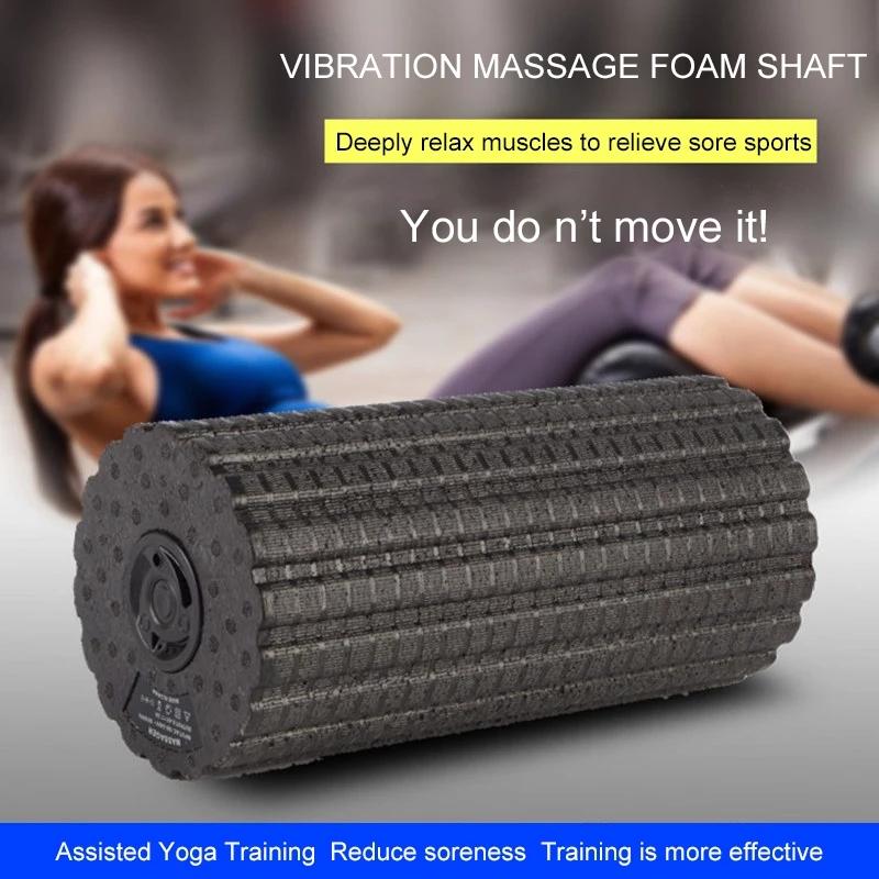 4 tốc độ rung điện yoga massage bọt massage sạc con lăn LEAR TUYỆT VỜI ĐIỀU CHỈ Color: pink eu plug