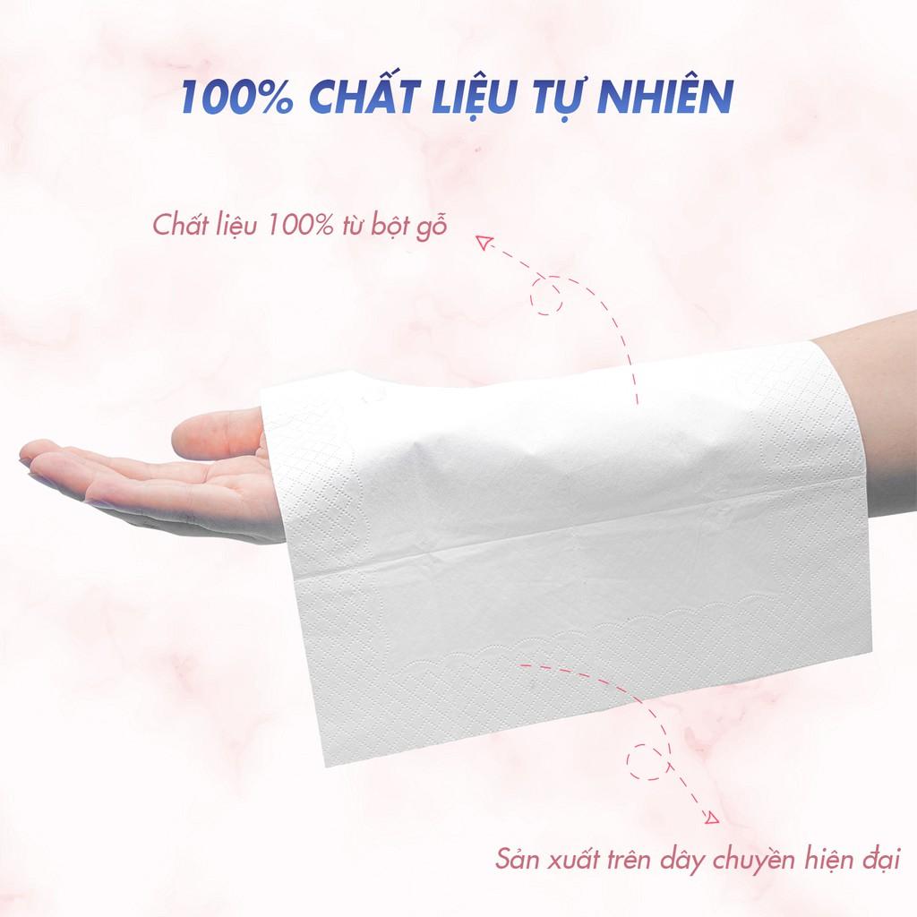 Combo 5 Giấy ăn Slisoft Trắng tự nhiên đa năng,khăn giấy rút không chất tẩy trắng an toàn cho cả gia đình