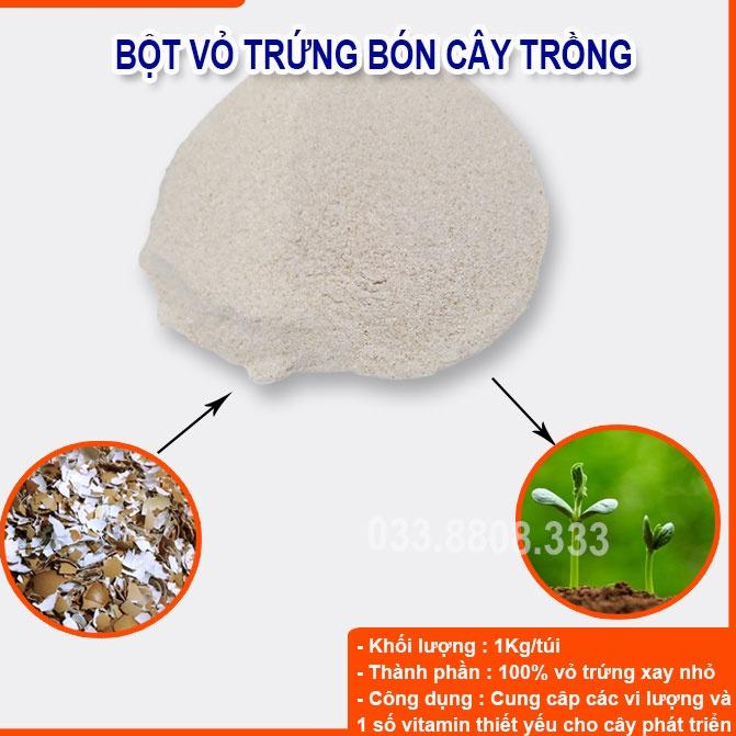 3KG Bột Vỏ Trứng Gà Nhật Bản - Bổ Sung Canxi Giúp Cây Khỏe Mạnh Chống Rụng Hoa, Quả