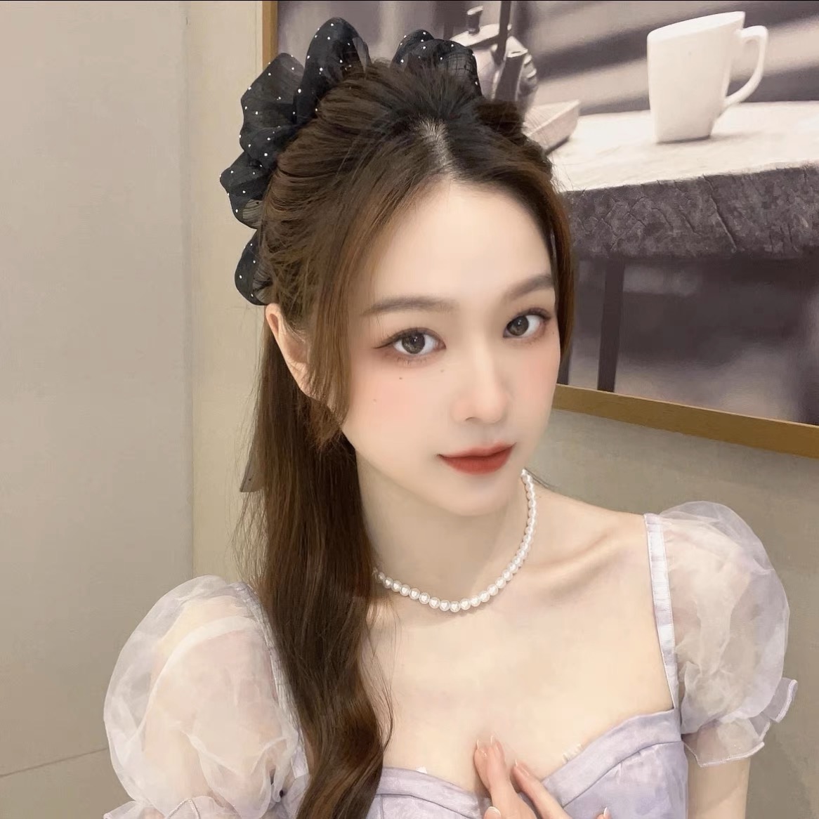 Kẹp càng cua nơ nhún dài kiểu hàn quốc