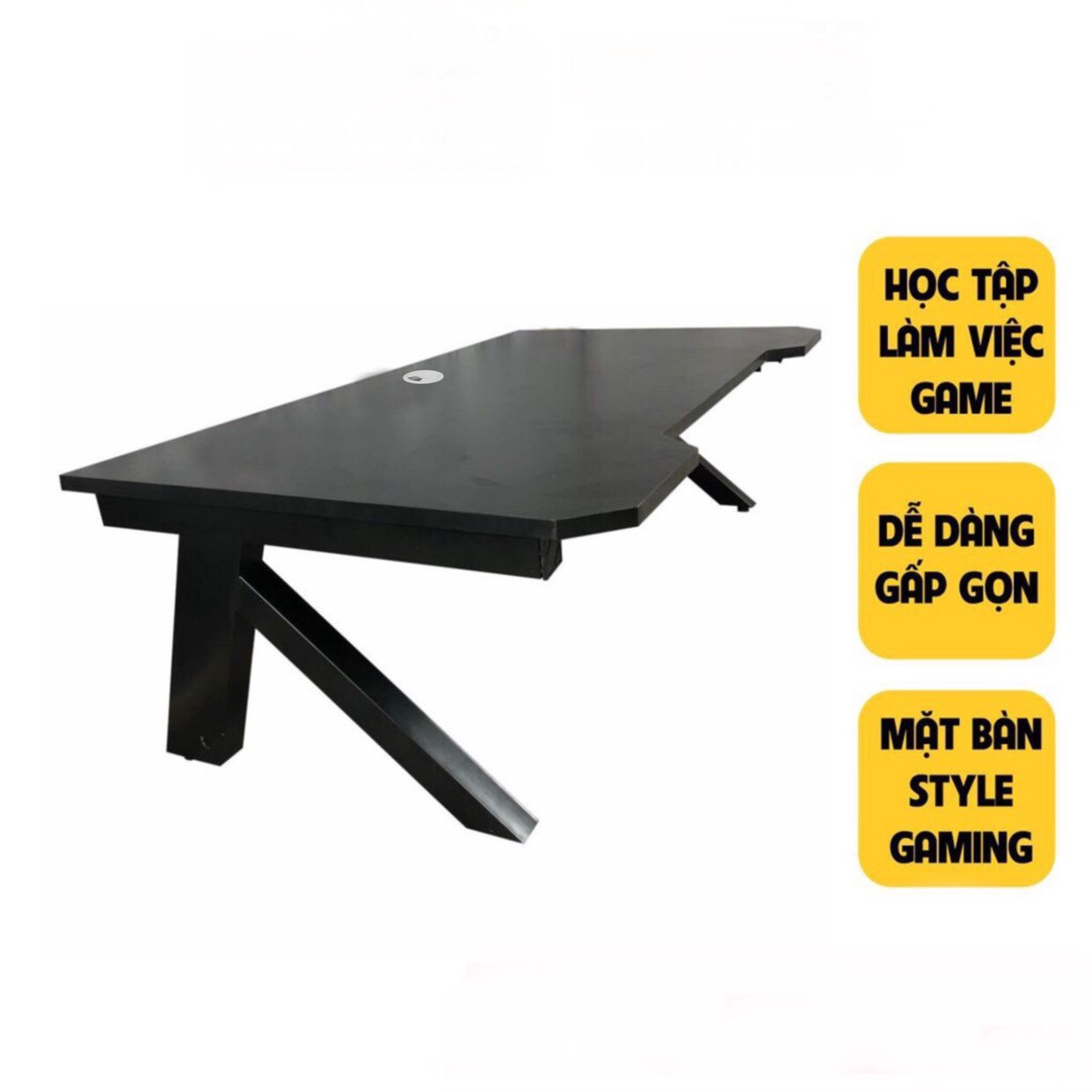 Bàn chân K đen gaming gấp gọn ngồi bệt, bàn học thiết kế mới độc đáo chân sắt 4x4cm chắc chắn bền đẹp