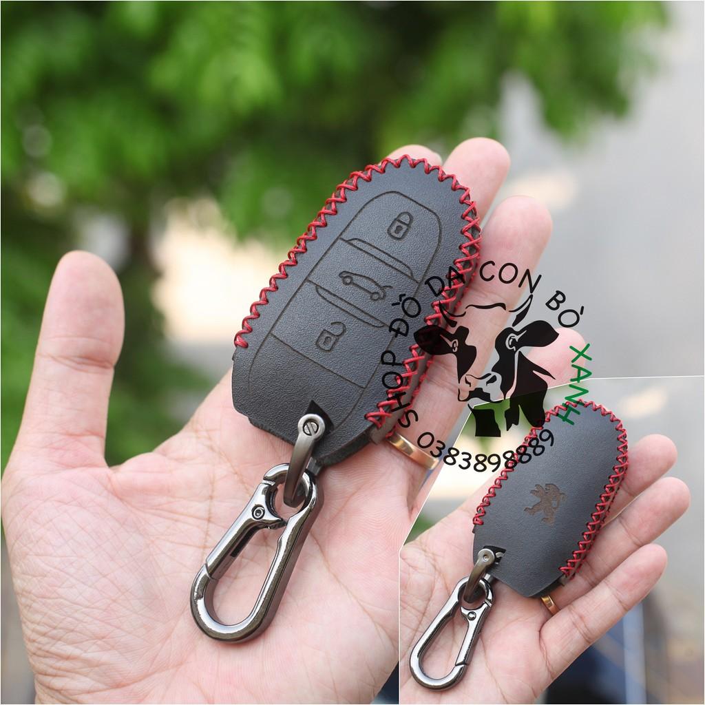 Bao da dành cho Chìa Khoá Peugeot 3008, 5008, 2008 all new Handmade Da Thật 001