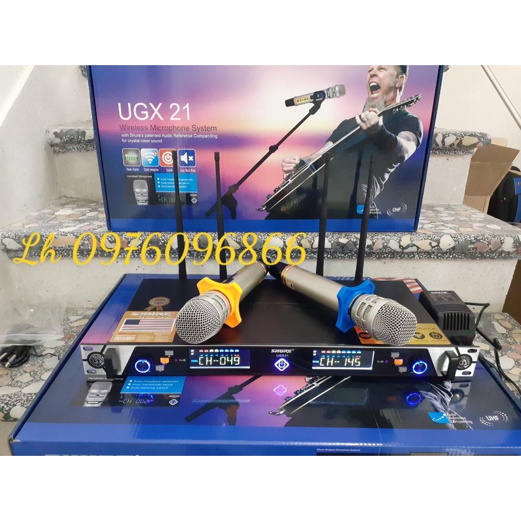 Micro Không Dây Shure UGX 21 Hàng Chuẩn Loại 1- Micro Không Dây Shure 21 Loại 1- Combo Mic Hát Karao