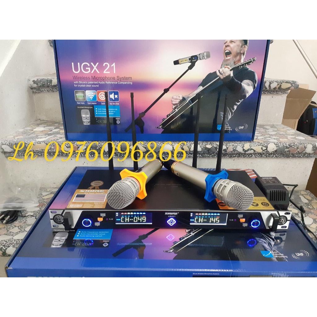 ( XẢ HÀNG GIÁ SỐC ) Micro Không Dây Shure UGX 21 Hàng Chuẩn Loại 1- Micro Không Dây Shure 21 Loại 1- Combo Mic Hát Karao